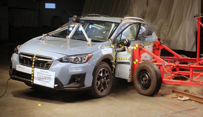 NHTSA Side impact test of the 2021 Subaru Crosstrek