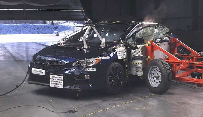 NHTSA Side impact test of the 2021 Subaru WRX