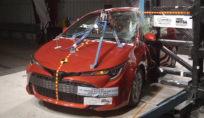 NHTSA Side pole test of the 2021 Toyota Corolla