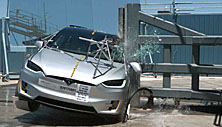 NHTSA Side pole test of the 2021 Tesla Model X 6-Seat