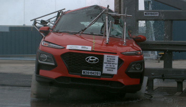 NHTSA Side impact test of the 2022 Hyundai Kona N