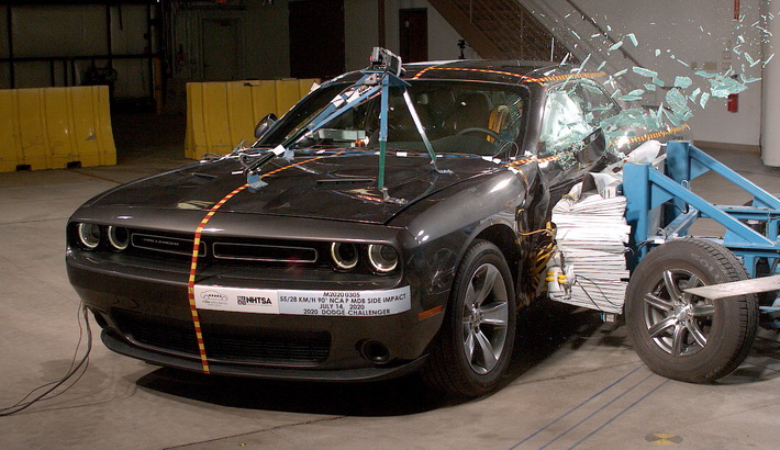 NHTSA Side impact test of the 2021 Dodge Challenger