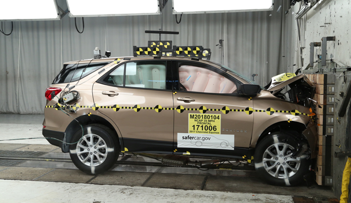 NHTSA crash test of the 2022 Chevrolet Equinox
