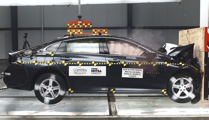 NHTSA crash test of the 2022 Chevrolet Malibu