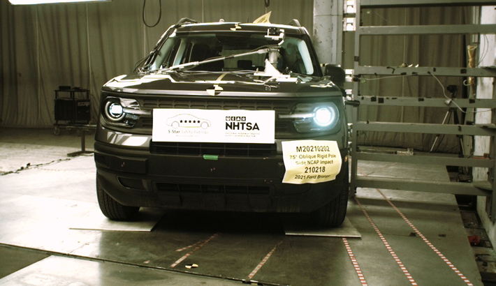 NHTSA Side pole test of the 2022 Ford Bronco Sport