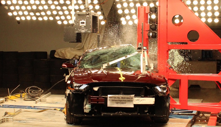 NHTSA Side pole test of the 2022 Ford Mustang