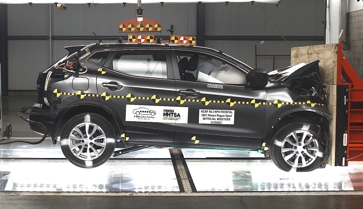 NHTSA crash test of the 2022 Nissan Rogue Sport