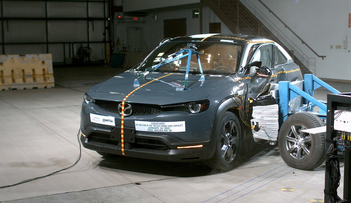 NHTSA Side impact test of the 2022 Mazda MX-30