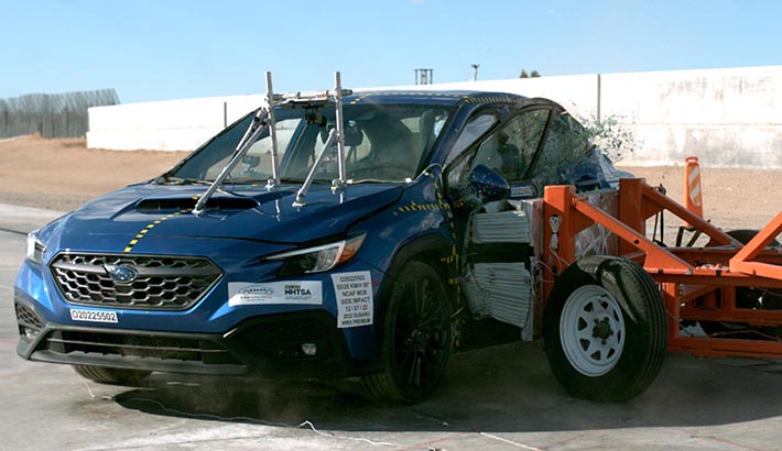 NHTSA Side impact test of the 2022 Subaru WRX