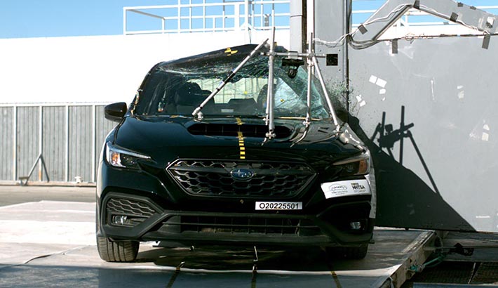 NHTSA Side pole test of the 2022 Subaru WRX