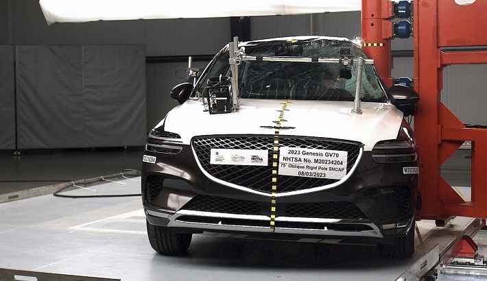 NHTSA Side pole test of the 2023 Genesis Gv70