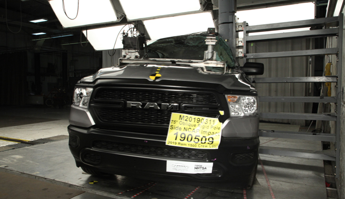 NHTSA Side pole test of the 2023 Ram 1500