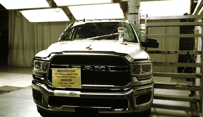 NHTSA Side pole test of the 2023 Ram 2500