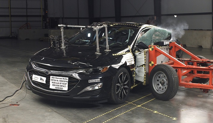 NHTSA Side impact test of the 2023 Chevrolet Malibu