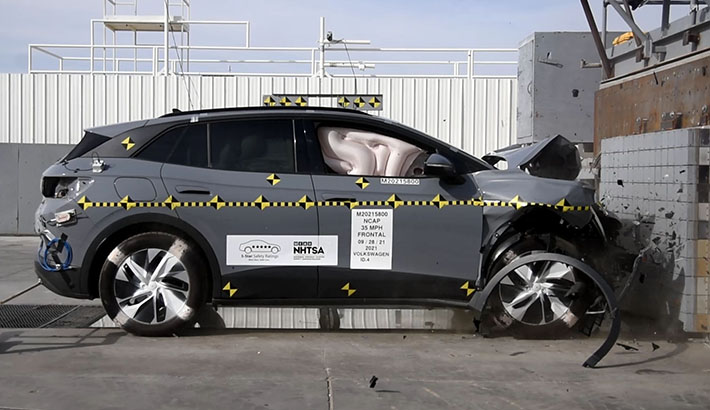 NHTSA crash test of the 2023 Volkswagen ID.4