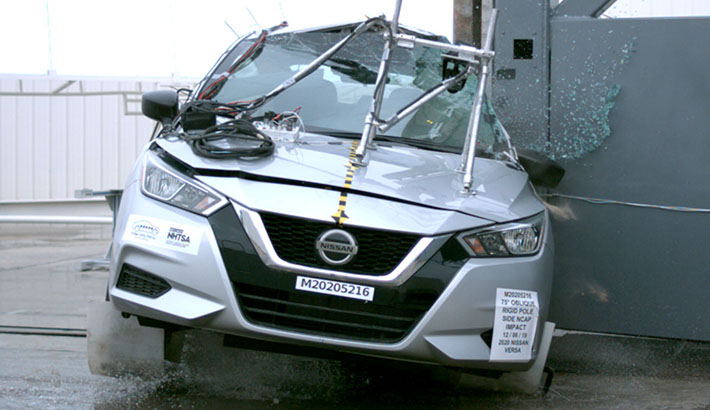 NHTSA Side pole test of the 2023 Nissan Versa