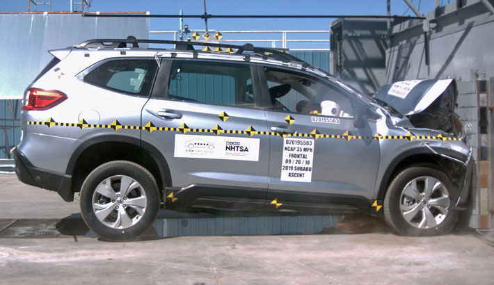 NHTSA crash test of the 2023 Subaru Ascent