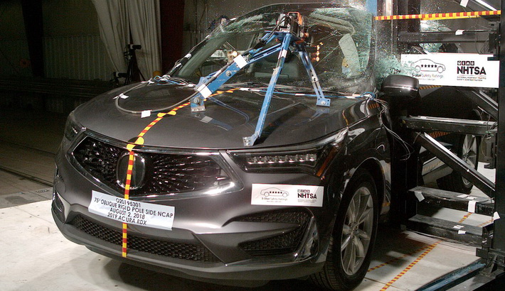 NHTSA Side pole test of the 2023 Acura Rdx