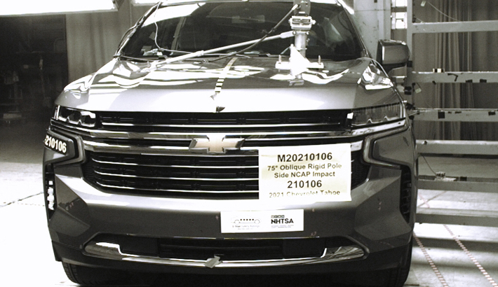 NHTSA Side pole test of the 2024 Chevrolet Tahoe