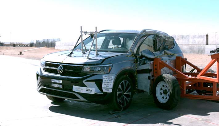 NHTSA Side impact test of the 2024 Volkswagen Taos