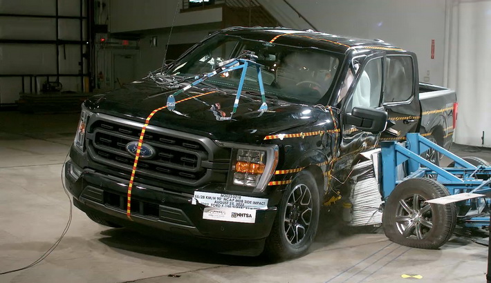 NHTSA Side impact test of the 2024 Ford F-150