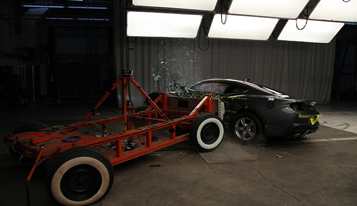 NHTSA Side impact test of the 2024 Ford Mustang