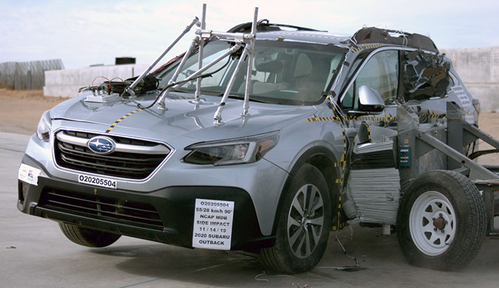 NHTSA Side impact test of the 2024 Subaru Outback