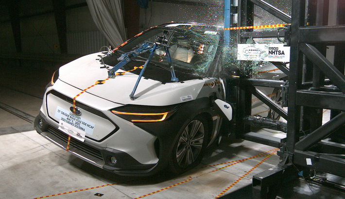 NHTSA Side pole test of the 2024 Subaru Solterra