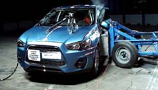 NHTSA Side impact test of the 2024 Mitsubishi Outlander Sport