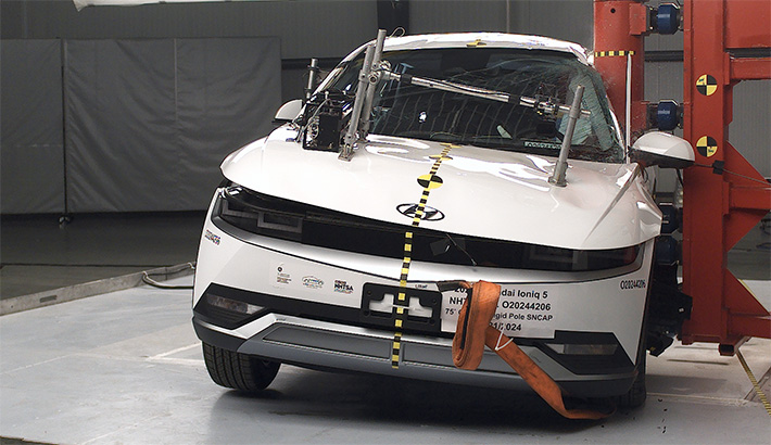 NHTSA Side pole test of the 2024 Hyundai Ioniq 5