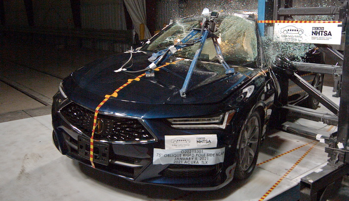 NHTSA Side pole test of the 2024 Acura Tlx