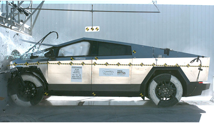 NHTSA crash test of the 2024 Tesla Cybertruck
