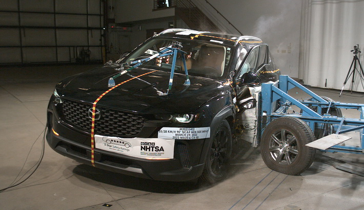 NHTSA Side impact test of the 2024 Mazda CX-50