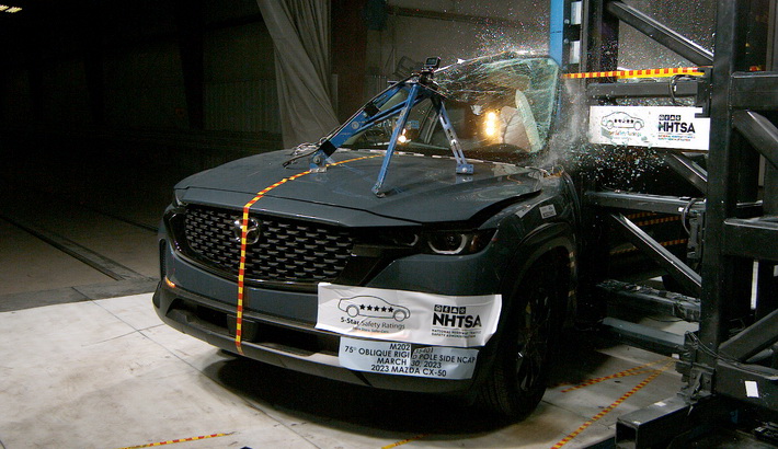 NHTSA Side pole test of the 2024 Mazda CX-50