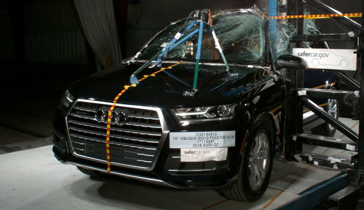 NHTSA Side pole test of the 2025 Audi Q7