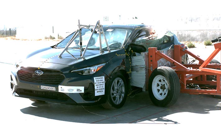 NHTSA Side impact test of the 2025 Subaru Impreza