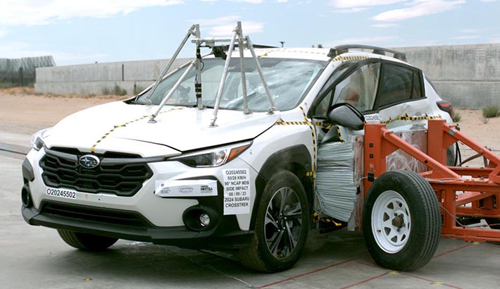 NHTSA Side impact test of the 2025 Subaru Crosstrek