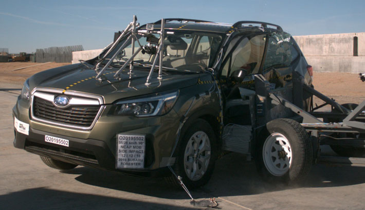 NHTSA Side impact test of the 2025 Subaru Forester Wilderness