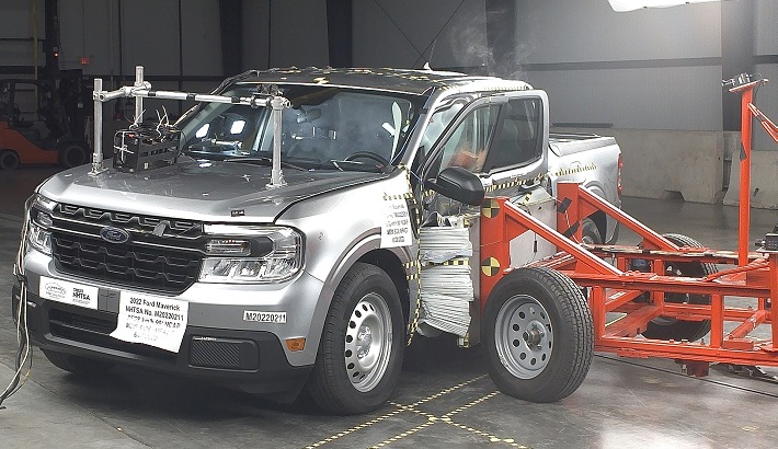 NHTSA Side impact test of the 2025 Ford Maverick Hev Later Release