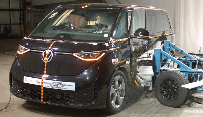 NHTSA Side impact test of the 2025 Volkswagen Id.Buzz