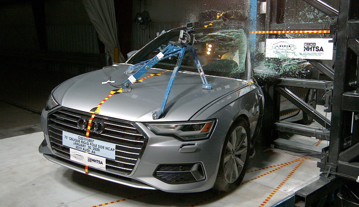 NHTSA Side pole test of the 2025 Audi A6