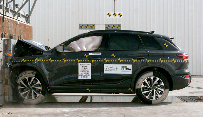 NHTSA crash test of the 2025 Audi Q6 E-Tron