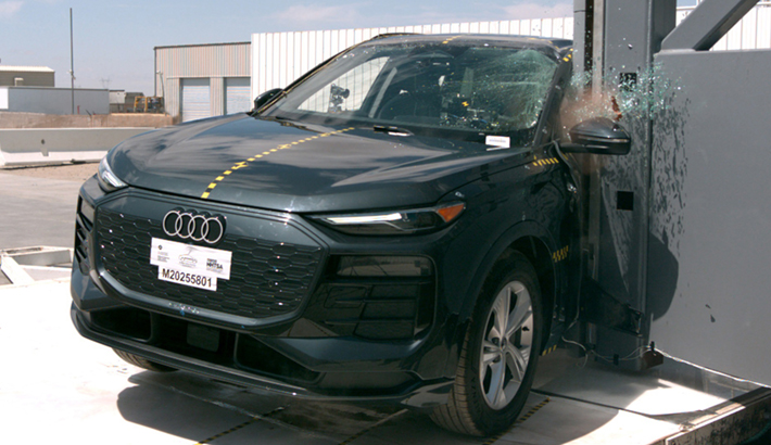 NHTSA Side pole test of the 2025 Audi Q6 E-Tron