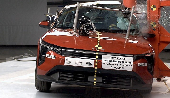 NHTSA Side pole test of the 2025 Kia K4