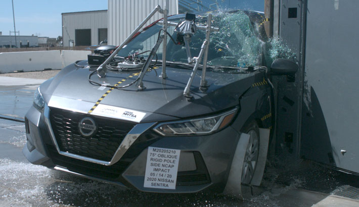 NHTSA Side impact test of the 2025 Nissan Sentra