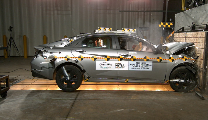 NHTSA crash test of the 2026 Hyundai Elantra Hybrid