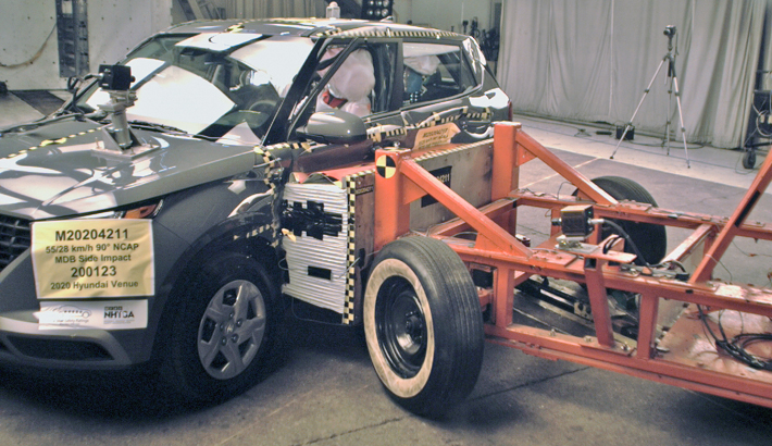 NHTSA Side impact test of the 2026 Hyundai Venue