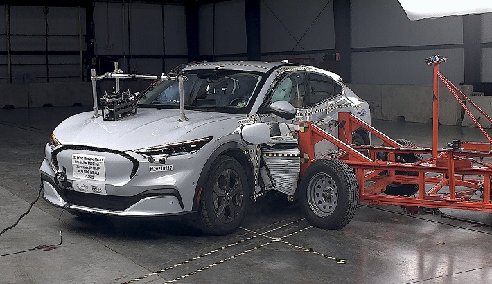 NHTSA Side impact test of the 2026 Ford Mustang Mach-E Bev Bev