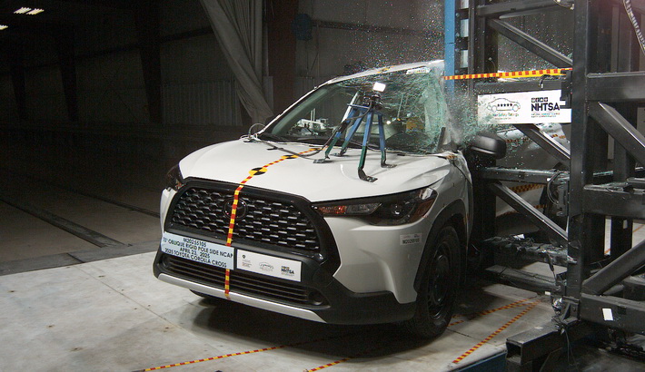 NHTSA Side impact test of the 2026 Toyota Corolla Cross Hybrid