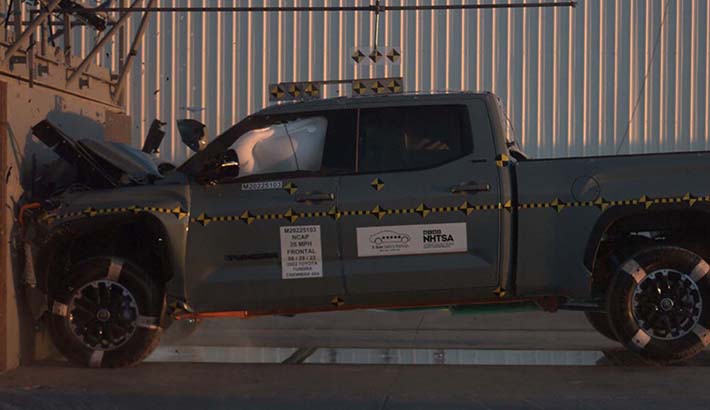NHTSA crash test of the 2026 Toyota Tundra Hybrid